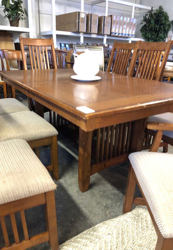 Mission Style Dining Table w/ 8 Chairs for Sale in Tacoma, WA - OfferUp