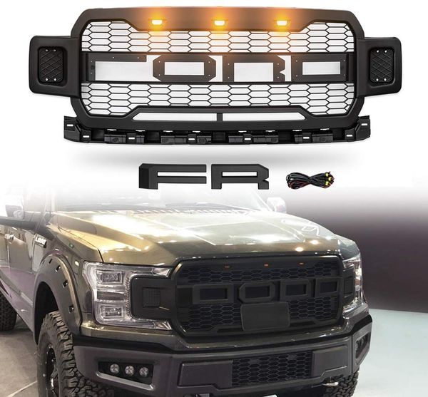 Front Grille fits 2018-2020 Ford F-150 F150 Matte Black ...