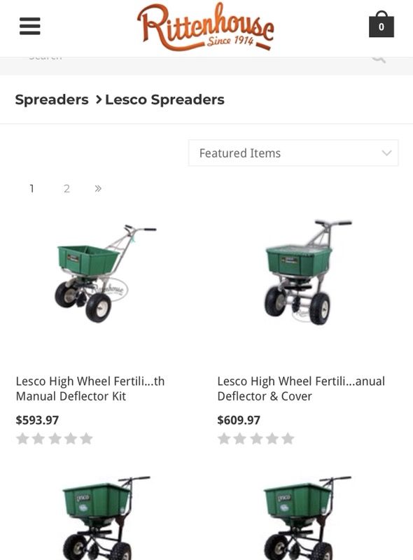 5 in 1 80 LB HOPPER LESCO FERTILIZER/SALT SPREADER w DEFLECTOR for Sale