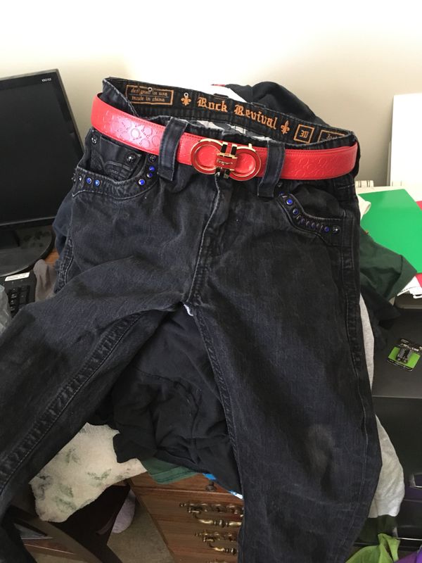 rock revival belt with diamonds