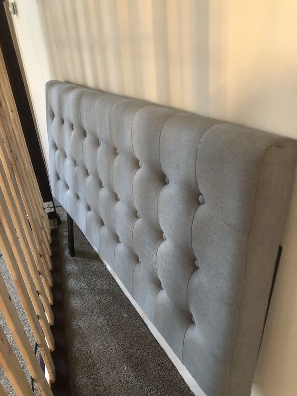 Queen bed backboard grey quilted for Sale in Los Angeles, CA OfferUp