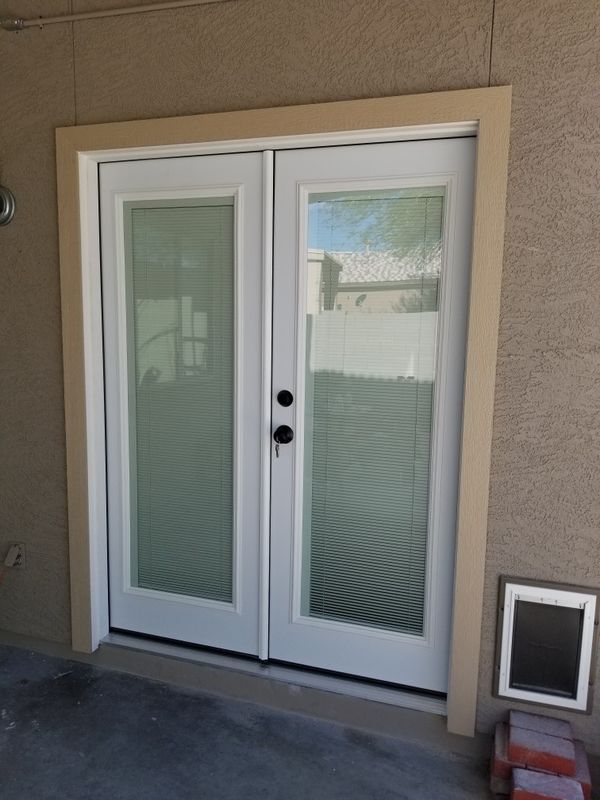 Brand new builtin blinds patio double french door with Brand new builtin blinds patio double french door with