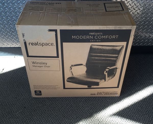 Realspace Winsley Gray Bonded Leather Manager Chair New For Sale In Massapequa Ny Offerup