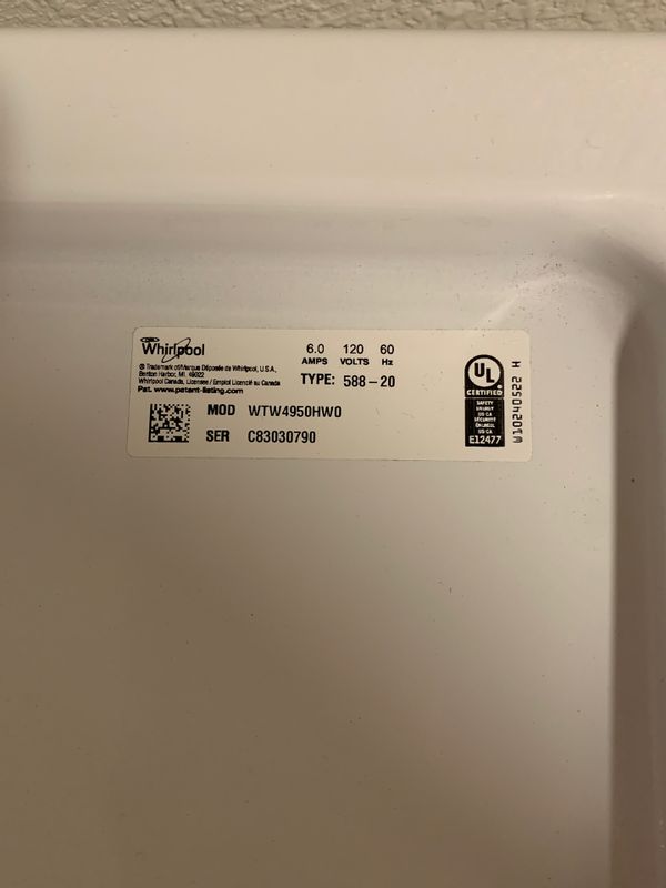 Whirlpool Washer & Dryer (model/serial number in photos) for Sale in