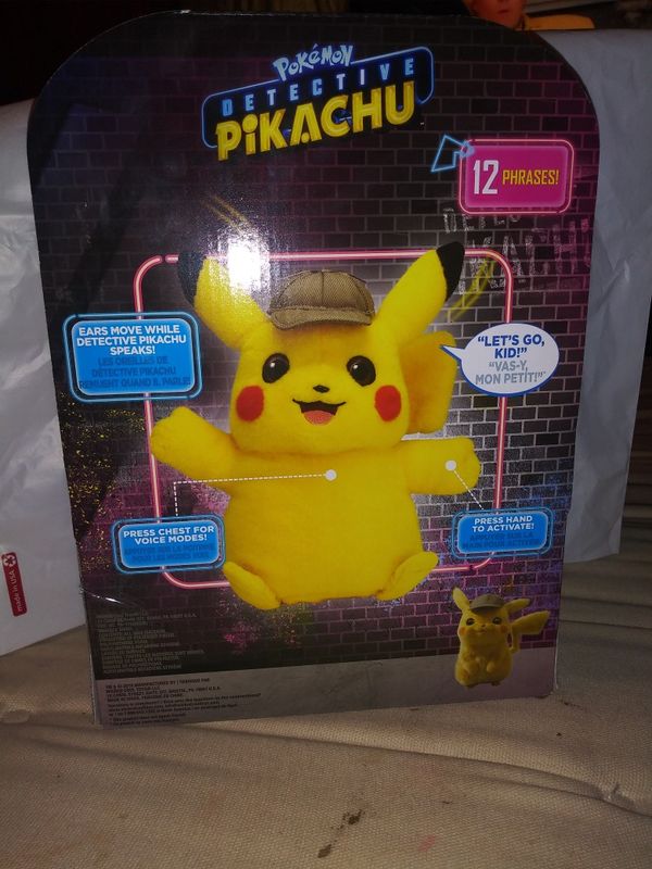 talking detective pikachu plush