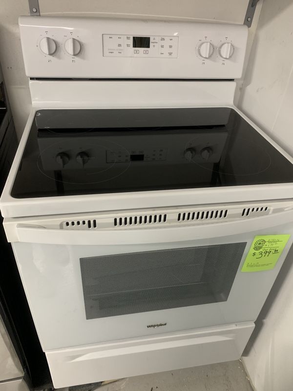 NEW WHIRLPOOL WHITE GLASS TOP STOVE ELECTRIC RANGE For Sale In Raleigh   A1d55d0d6da94ff9bc4fcdbf5b129c2c 