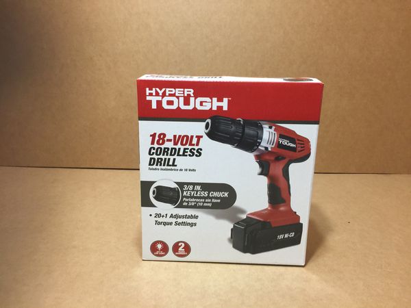 Hyper Tough 18 Volt Ni Cad Cordless Drill With Rechargeable