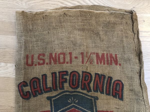Vintage Potato Burlap Sack Bag ~ California Little A Brand Potatoes ...