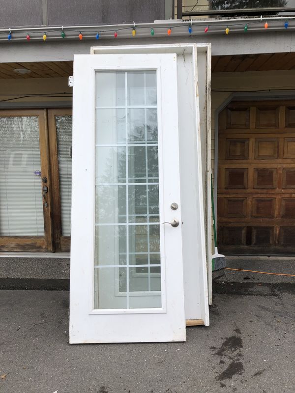 Used surplus exterior French door with fixed panel for Sale in Mukilteo