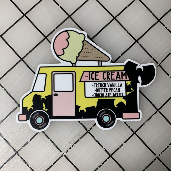 WuTang Sticker, Includes 2 Stickers, Ice Cream Truck, Laptop Sticker