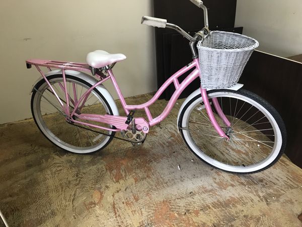 pink schwinn windwood women's cruiser bike