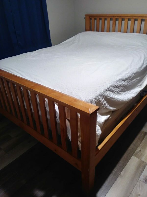 Queen bed, Bed frame,box spring, mattress, and dress drawer for Sale in