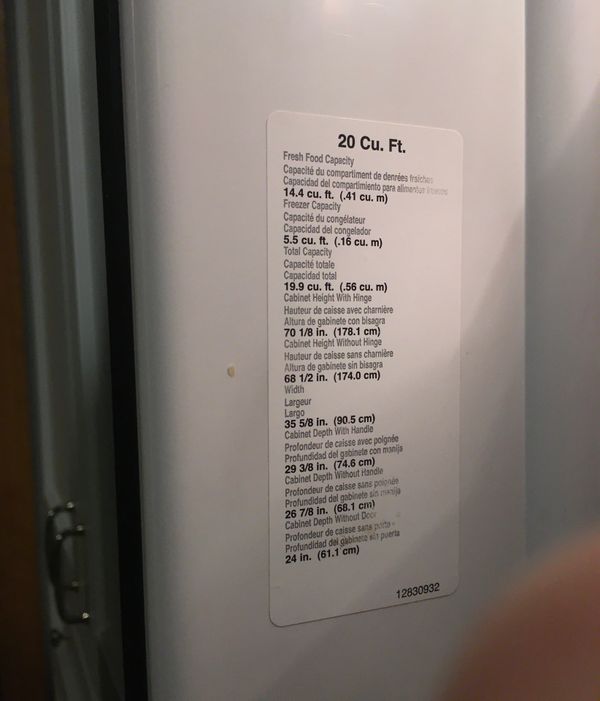 Refrigerator JENNAIR Counter Depth 20 Cubic Foot model JFC2089HES for