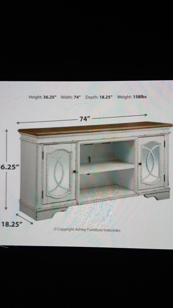 Realyn 74" TV Stand with Electric Fireplace for Sale in Riverside, CA