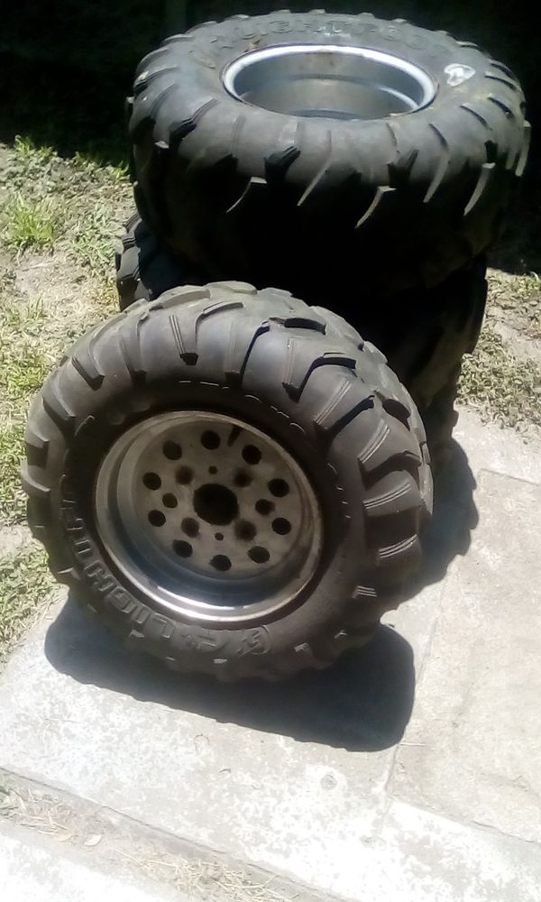 ATV tires and rims (2)AT23x811 and (2)AT24x911...set of four for Sale