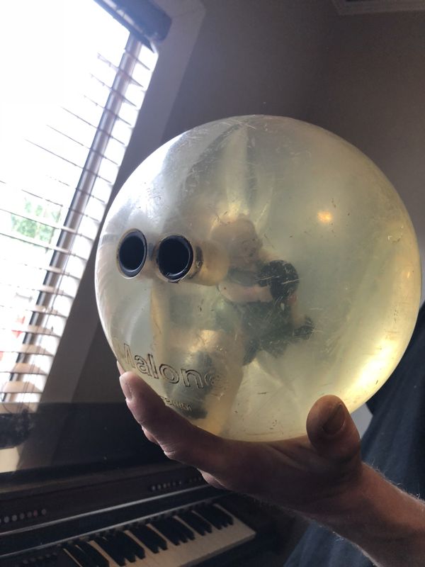 Custom made clear bowling ball with embedded character (dragon ball