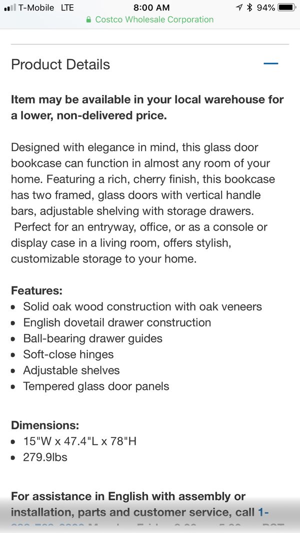 Glass Door Bookcase By Well Universal For Sale In Flower Mound Tx