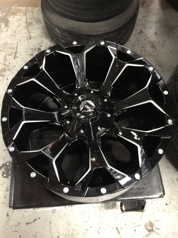 Brand New 20" Inch Fuel Assault Gloss Black Milled 20X9 Wheels Rims