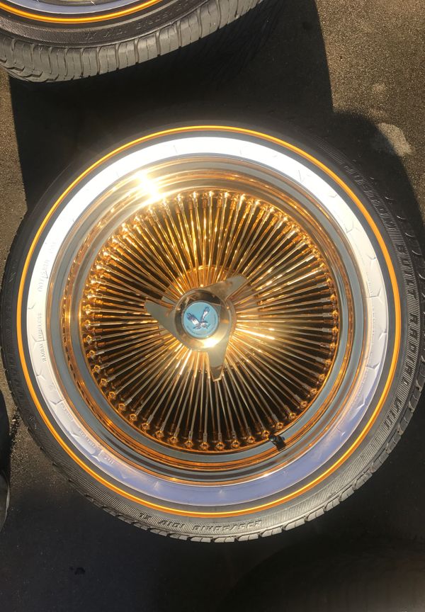 18 inch 5times gold zenith spoke rims and vogue tires for Sale in ...