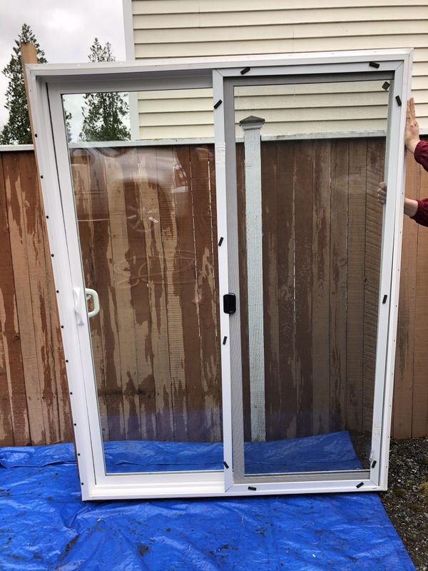 Brand New Milgard Sliding Glass Door with Screen Door for Sale in Lacey