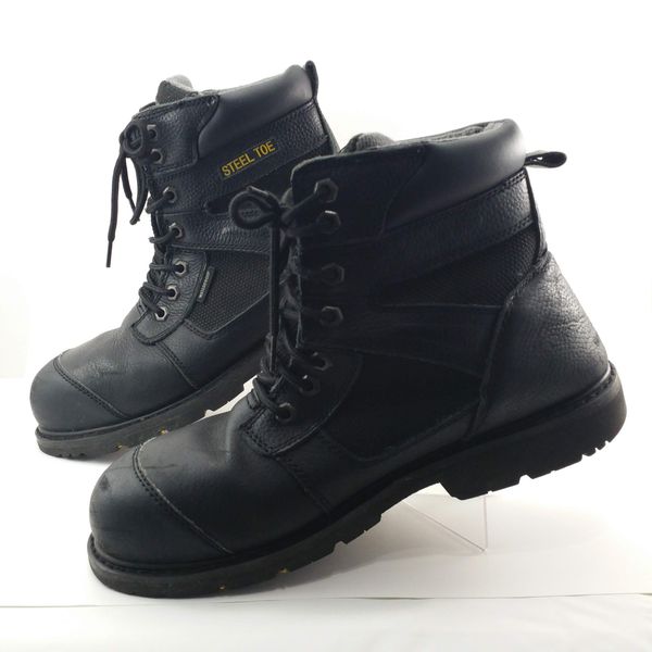 Steel Toe Men's Size 13 Work Boots Black ASTM F2413-11 Leather Uppers ...