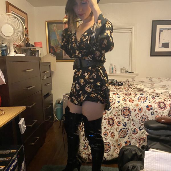 Brand new size 10 thigh high vinyl stilettos Pleasure