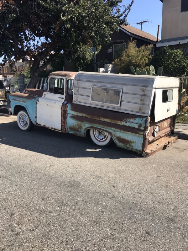 1958 1959 Chevy Apache fleetside vintage CAMPER SHELL FOR A SHORTBED ...