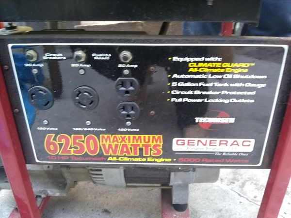 GENERAC 6250 WATTS PORTABLE GENERATOR for Sale in Mission Viejo, CA