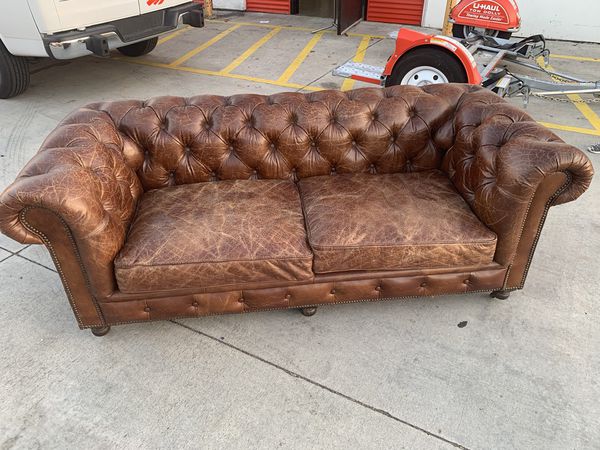 used kensington leather sofa