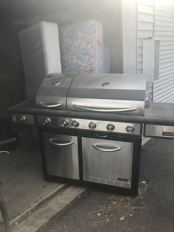 Nexgrill 6 burner BBQ with fridge and stove top burner for Sale in ...