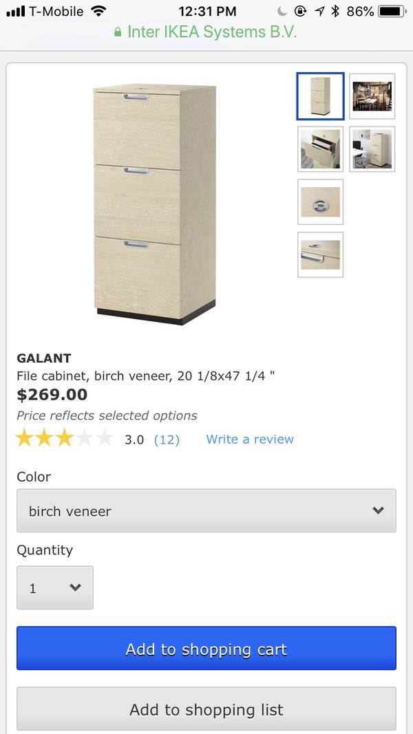 Ikea Galant Filing Cabinet Birch Wood For Sale In San Diego Ca