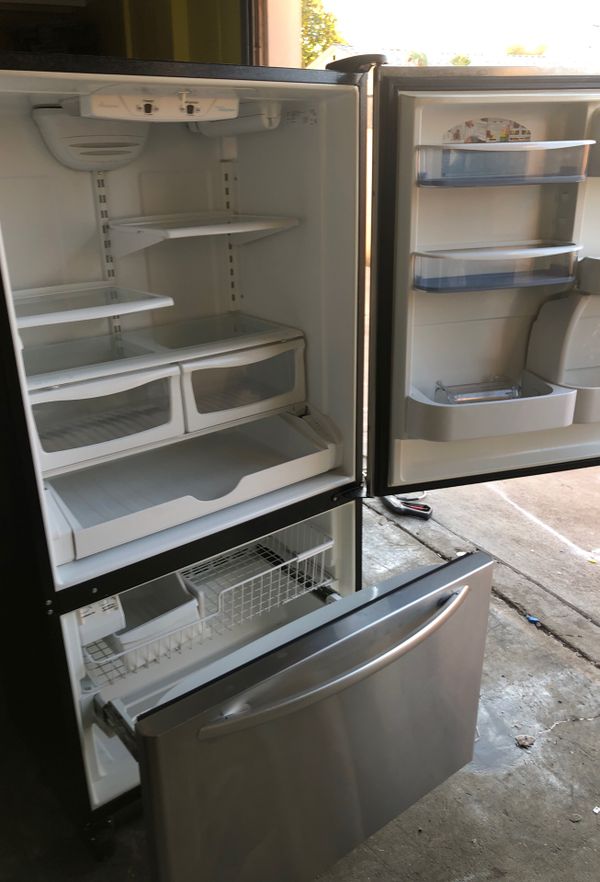 + AMANA STAINLESS STEEL COUNTER DEPTH BOTTOM FREEZER FRIDGE ENERGY