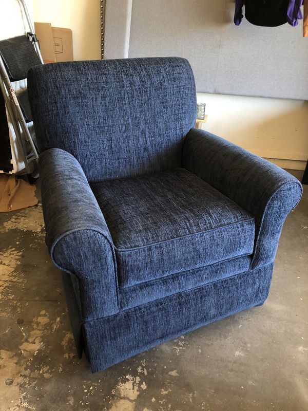 Fresh upholstered Navy blue swivel rocker chair. for Sale ...