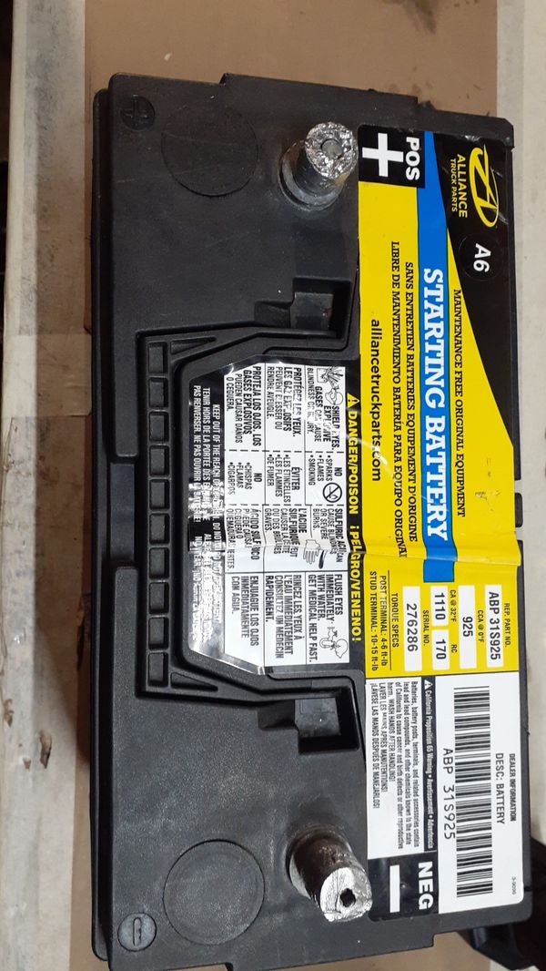 alliance truck parts. Battery.cca925 ca 32f. rc 170. Big battery for