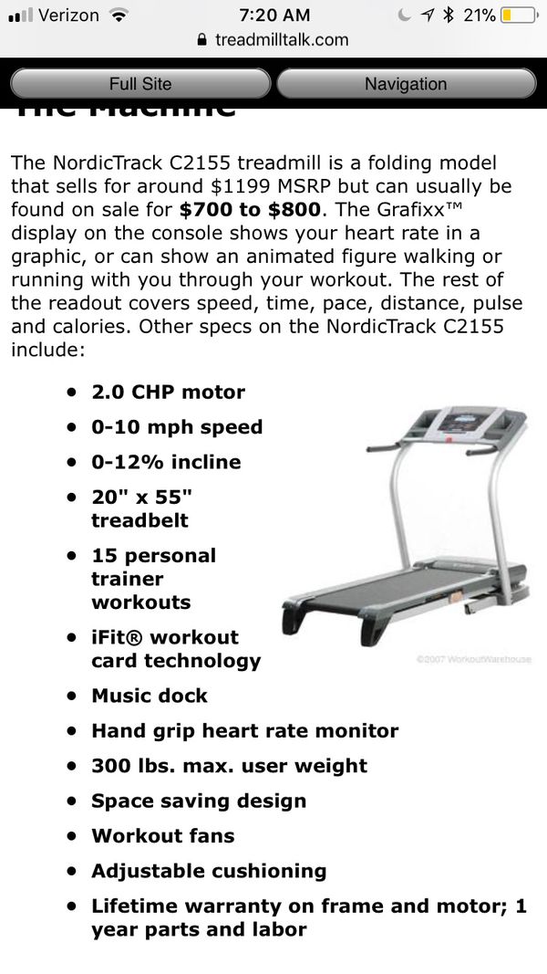 The NordicTrack C2155 Treadmill – One of the Better Brand Models for