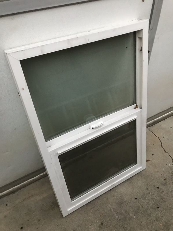 35”x48” Crystal Sliding retrofit window Black vinyl outside white