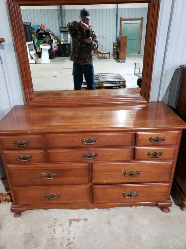 Antique solid cherry full size bedroom suite (monitor furniture company