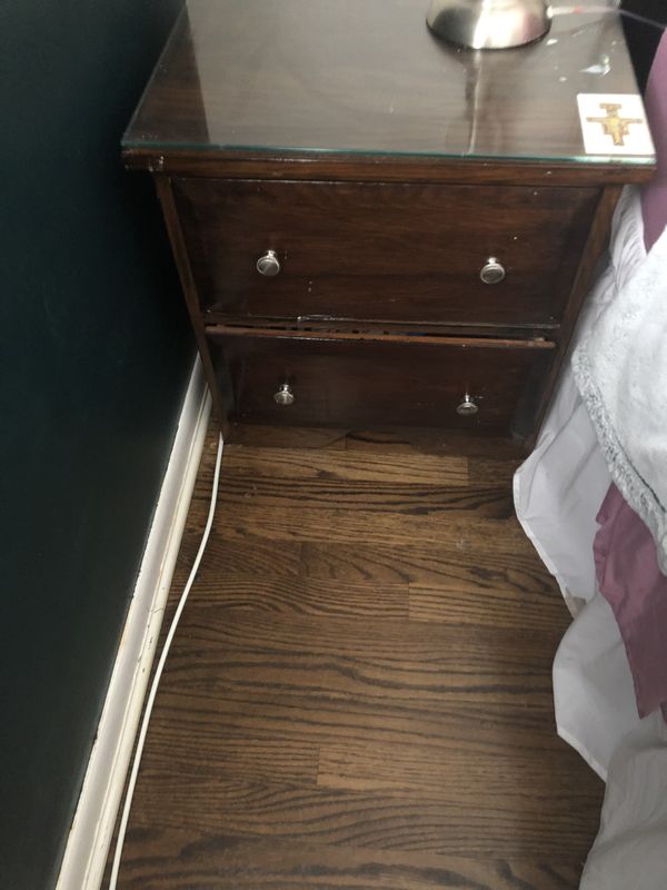 Dark wood tall dresser and matching nightstand for Sale in Naperville