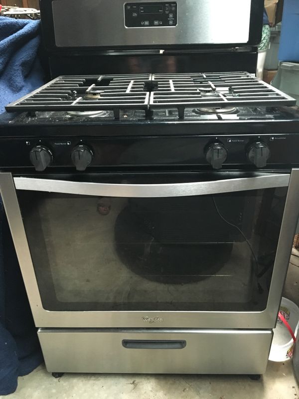 Whirlpool, 4 burner, stainless Steele, gas stove for Sale in Godfrey ...