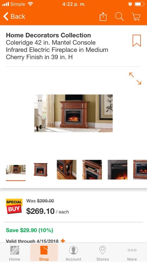 Coleridge 42 In Mantel Console Infrared Electric Fireplace