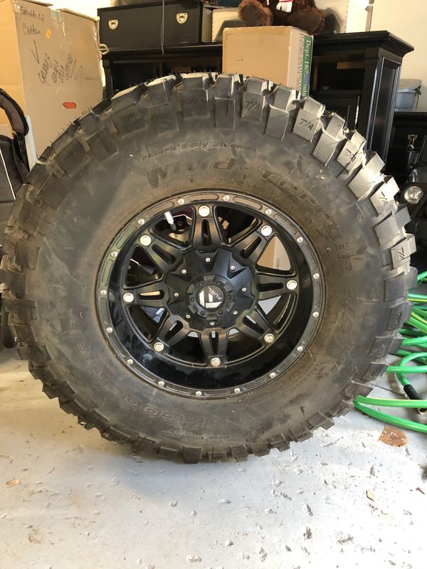 Brand new 35x12.5R17 BFG Mud Terrain KM2 on a Fuel Hostage rim for Sale ...