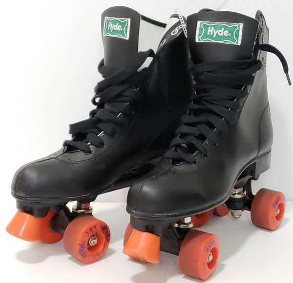 Hyde Black Lace Up Roller Skates Mens Size 9 RM96 Orange Wheels Vintage for Sale in