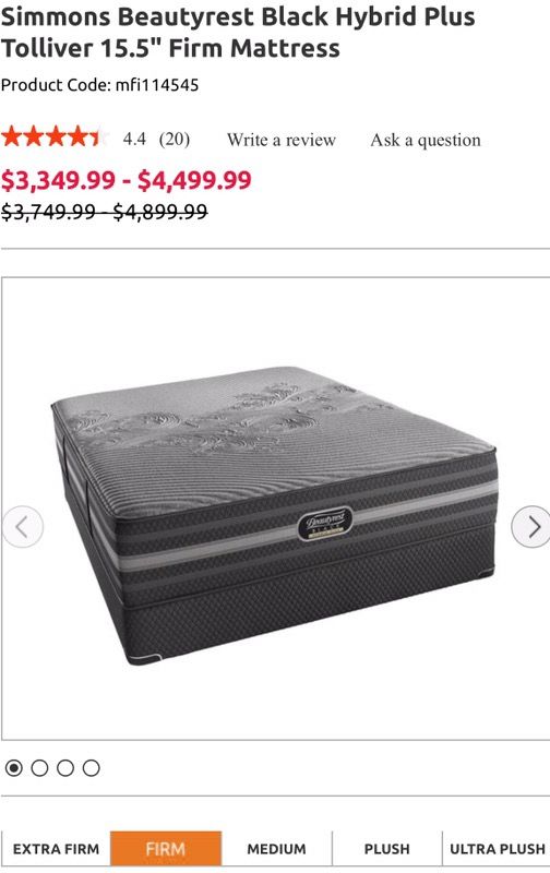 Asking 1 200 Queen Simmons Beautyrest Black Hybrid Plus Tolliver 1 200sold