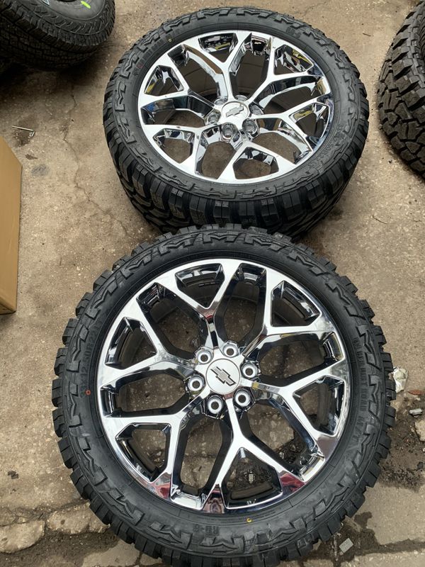 New 22” Chrome snowflake Rims And All Terrain Tires 6 Lug Wheels 22s 22 Rines y llantas 2019