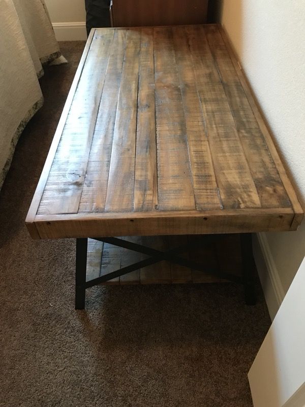 Emerald Home Chandler Rustic Industrial Solid Wood And Steel
