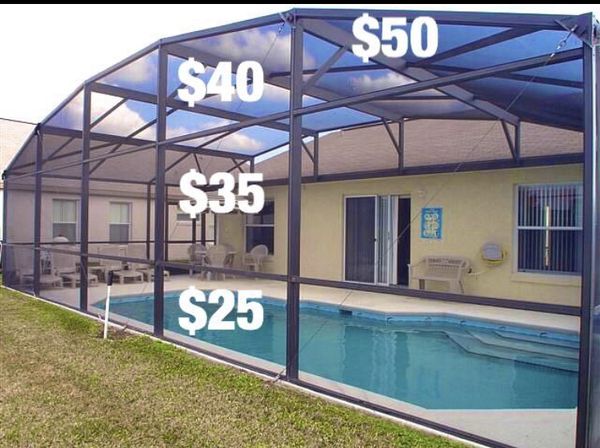 cost to rescreen pool cage