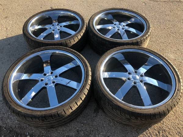 24" U2-55 WHEELS & TIRES 6 Lug RIMS Chrome for Sale in Dallas, TX - OfferUp