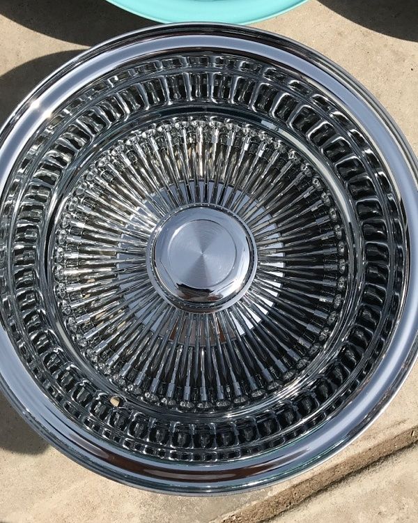 13x7 all chrome 100's spoke wire wheels for Sale in San Bernardino, CA ...