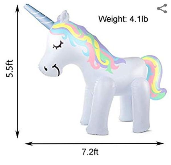 unicorn blow up sprinkler