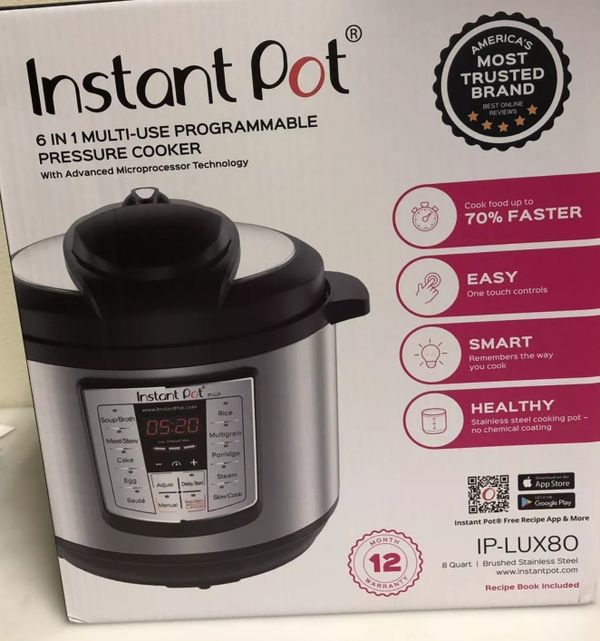 Instapot Ip lux80 6in1 multi programmable Pressure Cooker new item for